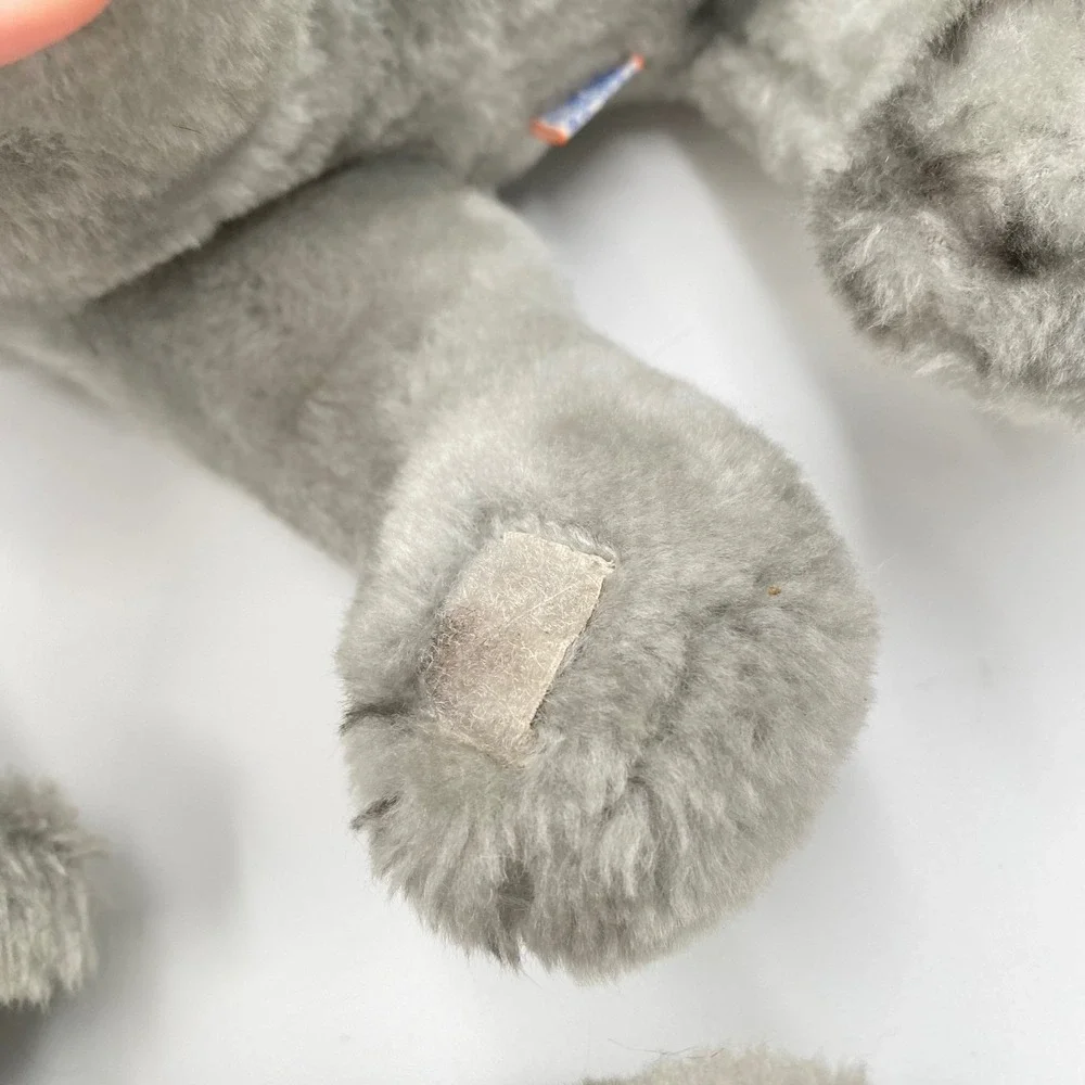 Vintage Dakin Elephant Plush Toy 1979 Korea Set Mom and Baby Stuffed Animal Gray